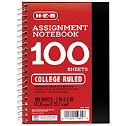 H-E-B College Ruled Assignment Poly Spiral Notebook - Black