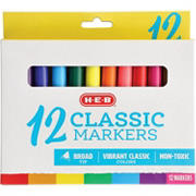 H-E-B Broad Tip Classic Markers, 12 pk