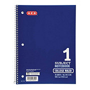 H-E-B 1 Subject College Ruled Spiral Notebook - Blue