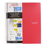 Five Star Red 1 Subject College Ruled Spiral Notebook