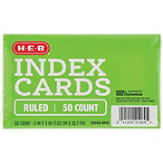 H-E-B Ruled Index Cards - White - 50 ct