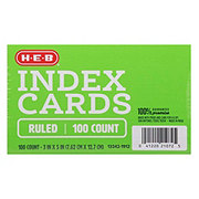 H-E-B Ruled Index Cards - White, 100 Ct