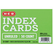H-E-B Unruled White Index Cards - 50 ct