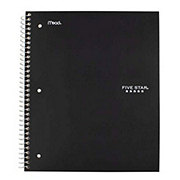 Five Star Black 3-Subject Wide-Ruled Notebook