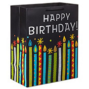 Hallmark Happy Birthday Candles Gift Bag - Black