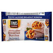 Tina's Cantina Egg Sausage And Cheddar Cheese Breakfast Burritos