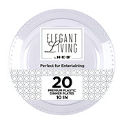 Elegant Living by H-E-B 10" Premium Clear Plastic Plates