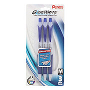 Pentel GlideWrite 1.0mm Retractable Ballpoint Pens - Blue Ink