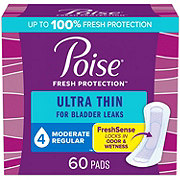 Poise Ultra Thin Regular Incontinence Pads - 4 Drop Moderate