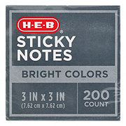 H-E-B 200 Sticky Notes - Bright Colors