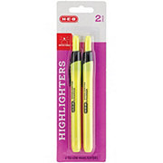 H-E-B Retractable Highlighters - Yellow Ink