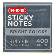 H-E-B Bright Colors Sticky Notes, 3"x3"