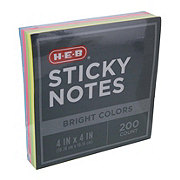 H-E-B Bright Colors Sticky Notes - 200 Count