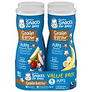 Gerber Snacks for Baby Grain & Grow Puffs Variety Pack - Banana & Strawberry Apple