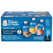 Gerber Snacks for Toddler Pouches Variety Pack - Fruit & Yogurt Favorites