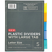 H-E-B Letter Size Plastic Dividers with Large Tab