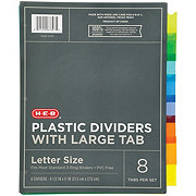 H-E-B 8 Tab Plastic Dividers with Large Tab