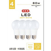 H-E-B A19 60-Watt LED Light Bulbs - Soft White