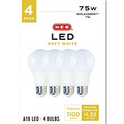 H-E-B A19 75-Watt LED Light Bulbs - Soft White