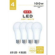 H-E-B A19 100-Watt LED Light Bulbs - Soft White