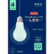 H-E-B Double Life A19 40-Watt LED Light Bulbs - Daylight