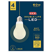 H-E-B Double Life A19 60-Watt LED Light Bulbs - Soft White