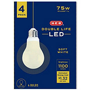 H-E-B Double Life A19 75-Watt LED Light Bulbs - Soft White