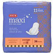 H-E-B Maxi with Flexi-Wings Overnight Pads