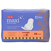 H-E-B Maxi with Flexi-Wings Overnight Pads