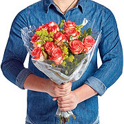 BLOOMS by H-E-B Designer Dozen Colorful Roses Flower Bouquet