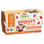 H-E-B Organics Whole Milk Strawberry Banana Yogurt