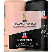 Morton Himalayan Pink Salt & McCormick Pepper Shakers
