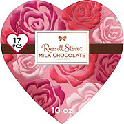 Russell Stover Milk Chocolate Assortment Valentine's Floral Heart Gift Box, 17 pc