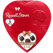 Russell Stover Assorted Chocolates Valentine's Heart Gift Box, 9 pc