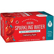 H-E-B Unsweetened Caffeinated Sparkling Water 8 pk Cans - Cranberry Apple