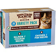 Heritage Ranch by H-E-B Senior Grain-Free Wet Cat Food Variety Pack - Salmon & Chicken or Chicken & Fish