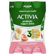 Dannon Activia Strawberry Banana Low-Fat Yogurt Drink 7 oz Bottles