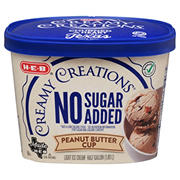 H-E-B Creamy Creations No Sugar Added Light Ice Cream - Peanut Butter Cup