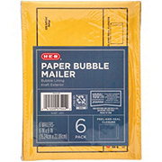 H-E-B Paper Bubble Mailer - 6 Pk
