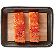 H-E-B Fish Market Fresh Marinated Atlantic Salmon on Cedar Plank - Orange Sauce