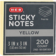 H-E-B Pop Up Sticky Notes - Yellow