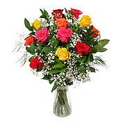 BLOOMS by H-E-B Designer Dozen Rainbow Roses Flower Bouquet - Shop Flowers  & Arrangements at H-E-B
