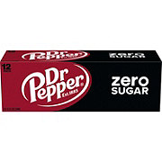 Dr Pepper Zero Sugar Soda 12 oz Cans