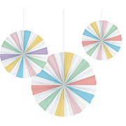 Creative Converting Pastel Celebrations Assorted Paper Fans