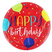 unique Happy Birthday Balloon Party Paper Dinner Plates, 9 in