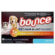 Bounce Pet Hair & Lint Guard Mega Dryer Sheets - Fresh