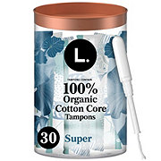 L. Organic Cotton Tampons Super Absorbency
