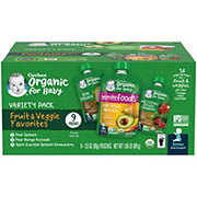 Gerber Organic for Baby Pouches Variety Pack - Fruit & Veggie Favorites
