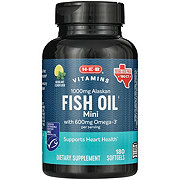 H-E-B Vitamins Fish Oil Mini Omega 3 Mint & Lemon Softgels - Texas-Size Pack