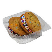 H-E-B Candy Cookie with Vanilla Ice Cream and Sprinkles Sandwich